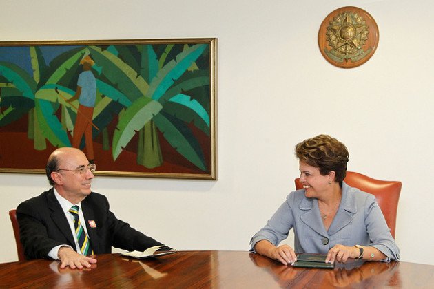 Henrique Meirelles e Dilma Rousseff